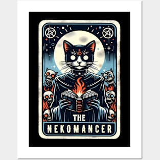 The Nekomancer Funny Necromancer Cat Fantasy Tarot Card Pun Posters and Art